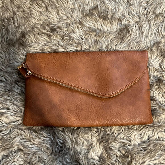 Vici Handbags - Oversized Brown Envelope Clutch